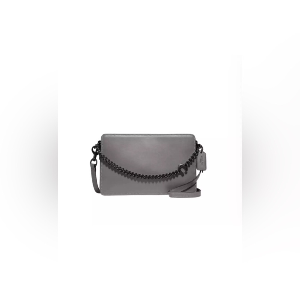 Coach Signature Chain Crossbody Purse in Grey